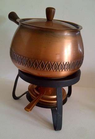 Stunning Copperware Fondue Set with Burner in Very Good Condition