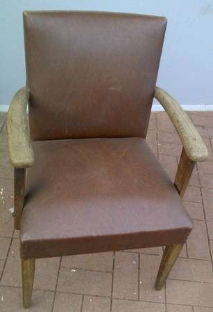 Oak & Leatherette Chair - Some Restoration