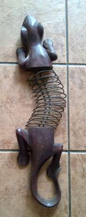Large Wooden Lizard Shaped CD Wall Rack