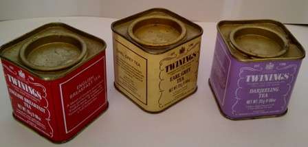 Three Vintage Twinings Tea Tins
