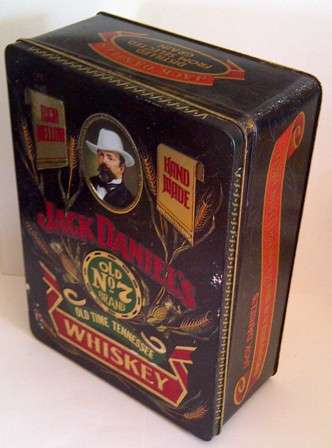 Square Jack Daniels Hinged Lid Tin - Made in the USA