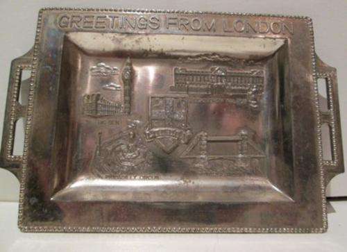 Small Metal Souvenir Tray of London - Made in Japan