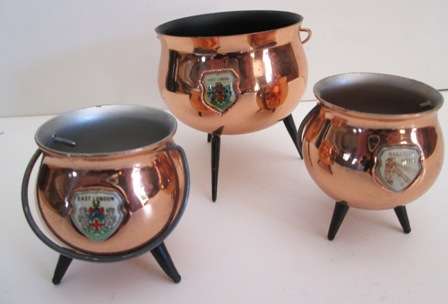 Three Souvenir Potjies  - 2 x East London 1 x Nababeep Hotel
