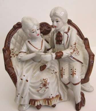 Lovely Victorian Courting Couple Figurine - Made in Taiwan