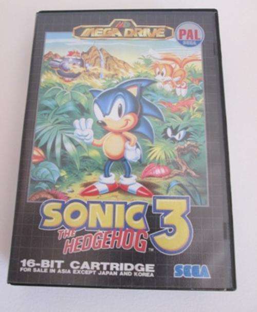 Vintage Sega Mega Drive SONIC 3 The Hedgehog 16-Bit Cartridge in Case