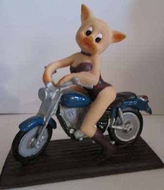 Sexy Piggy on Her Motor bike Ornament