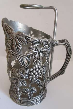 Very Decorative Solid Metal Grape Design Bottle Holder