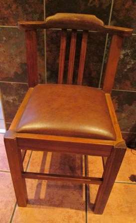 Vintage Oak & Leather Chair with Delft Joints (Collection ONLY)