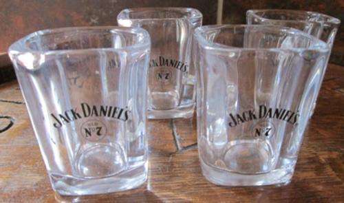 Four Quality Jack Daniels Old No 7 Tot Glasses