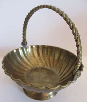 Adorable Brass Basket with Handle