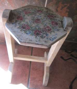 Flower Decorated Small Wooden Multi Purpose Stand