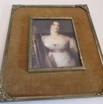 Vintage Victorian Print in Metal & Material Frame