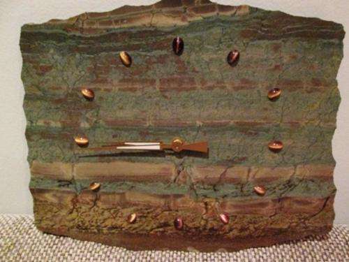 Large Marble Slat Converted into Wall Hanging Clock