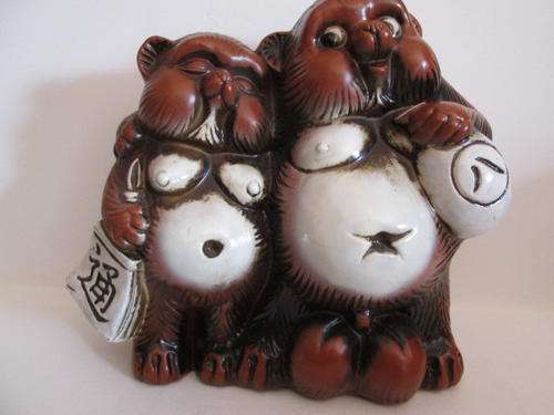Adorable Pair of Oriental Chummy Bears Ornament