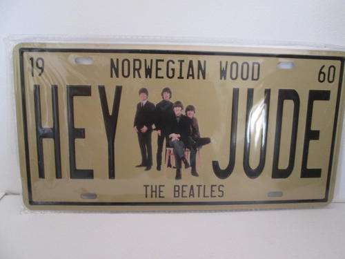 Superb Raised Detail Beatles Hey Jude Metal Sign in Form of Number Plate