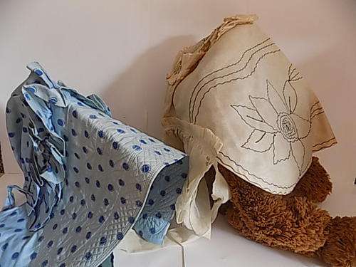 Two Very Old "Voortrekker Kappies" Ladies Bonnets
