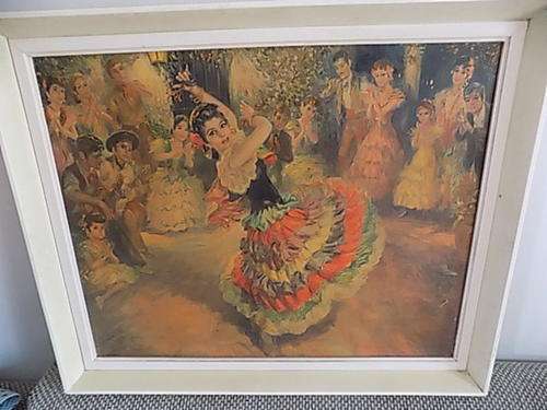Large "OLE GITANA" Strevens Reproduction in Old Wooden Frame