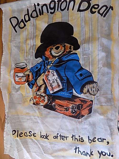 Cotton Paddington Bear Safari to South Africa Wall Hanging
