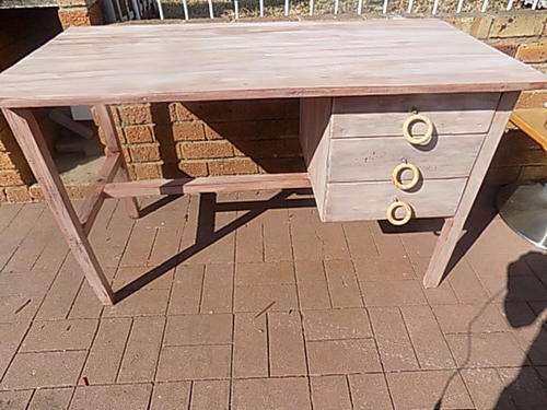 Storage Clearout  - Old Wooden Three Drawer Desk  - Collection Only