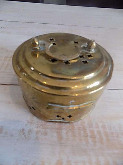 Circular Light Brass Trinket Holder with Latch