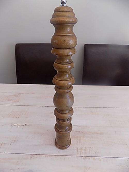 Very Tall Carved Wooden Pepper Grinder