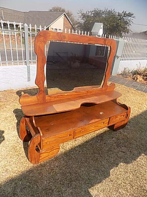 Vintage Art Deco Style Wooden Dressing Table - Collection Only