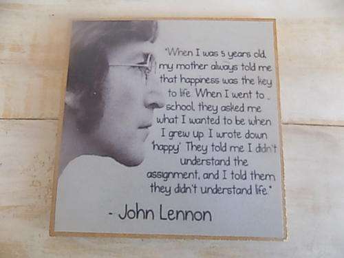 John Lennon - Quote about Life on Craft Board