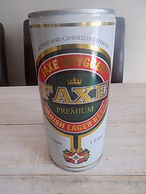 1 Litre Can of FAXE Danish Lager Beer - Still Sealed (Collection Only)