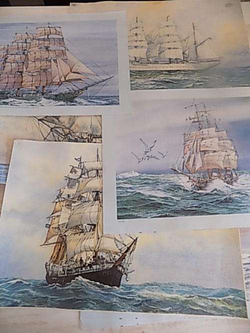 Nine Amazing Prints of Boats/Ships for One Bid - See all Images