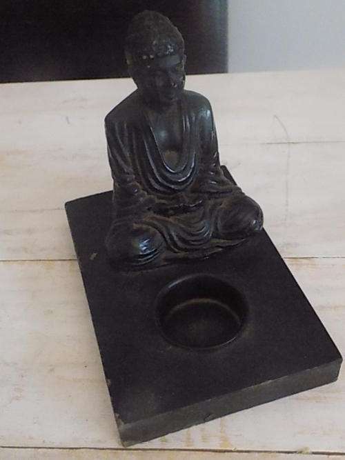 Wood Type Oriental Figurine Tea Candle Holder