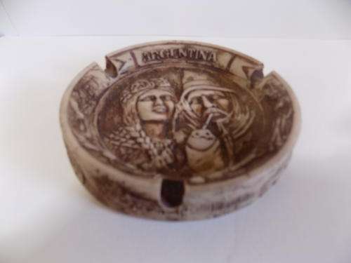 Ashtray from Argentina with lovely raised detail images