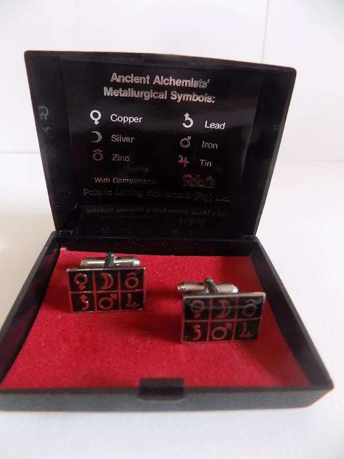 Ancient Alchemist's Metallurgical Symbols Cuff links