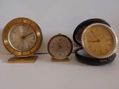 Three Vintage Brass Clocks for Repairs - Made in Germany