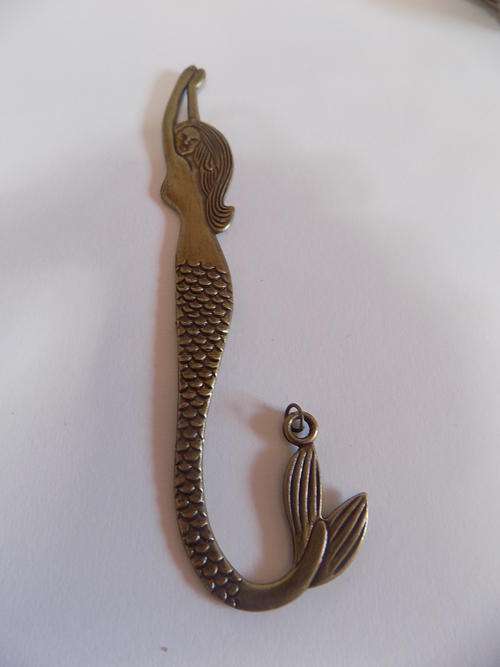 Old Metal Book Mark in Shape of Mermaid