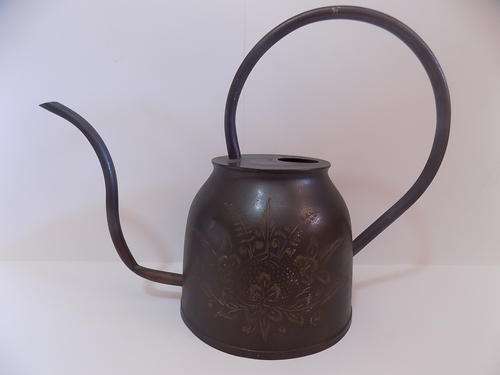 Decorative Long Handle & Snout Metal Jug