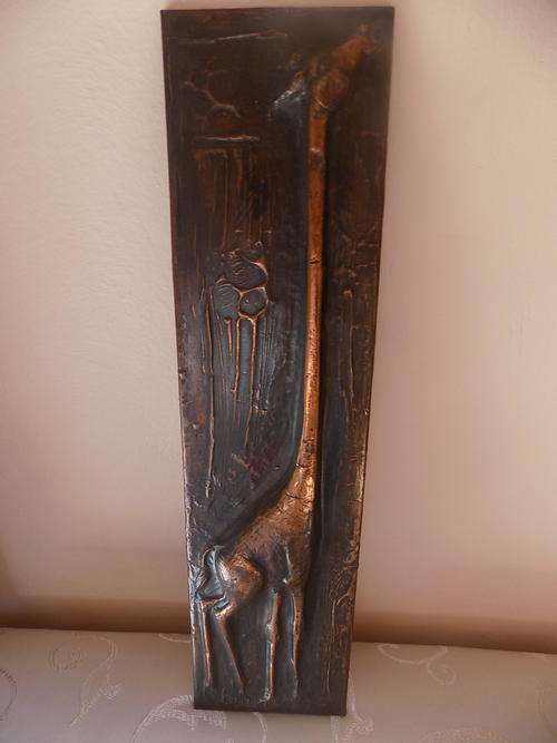 Vintage Copper Effect Giraffe Wall Hanging