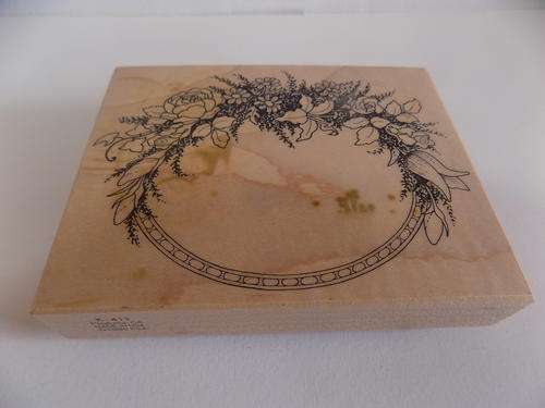 Decorative Rubber Stamp on Wooden Block