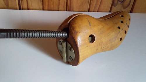 Vintage Italian Wood and Metal Shoe Stretcher