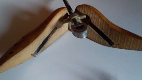 Vintage Italian Wood and Metal Shoe Stretcher