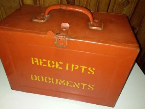 Old Metal Document Wall Hanging Storage Box