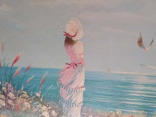 Large Serene Seascape Oil Painting in Attractive Frame - Post Net R200 or Free Collection