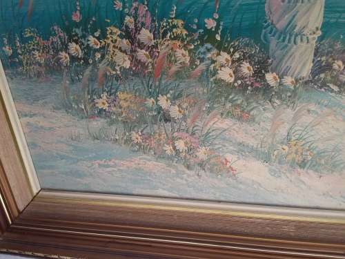 Large Serene Seascape Oil Painting in Attractive Frame - Post Net R200 or Free Collection