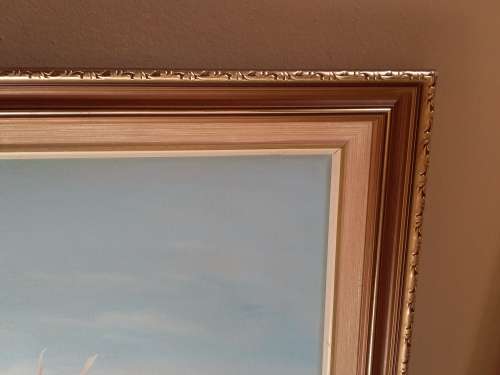 Large Serene Seascape Oil Painting in Attractive Frame - Post Net R200 or Free Collection