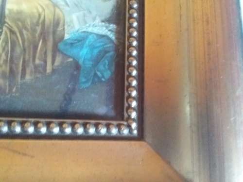 Vintage Girls Praying Print in Broad Frame