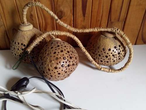 Second Hand Natural Wood Globe Covers for Light Fitting - See Description