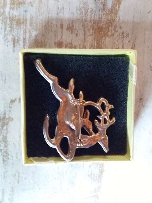 Reindeer Shaped Metal Brooch - Some Paint Loss