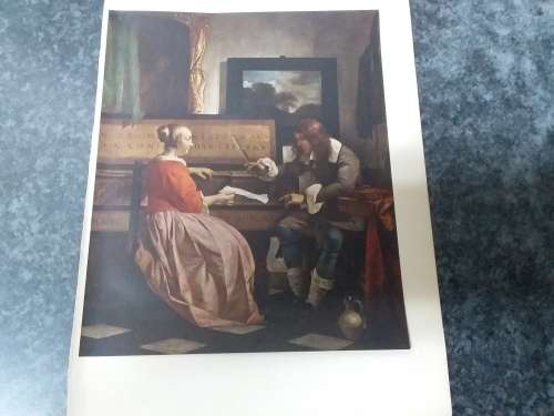 The Music Lesson - Gabriel Metzu 1630-1667 Plate