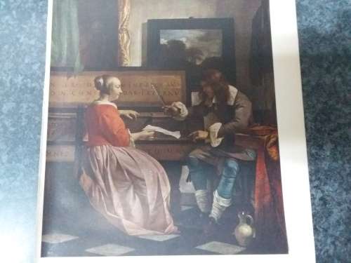 The Music Lesson - Gabriel Metzu 1630-1667 Plate