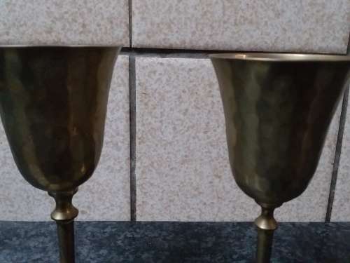 Two Medium Size Brass Goblets