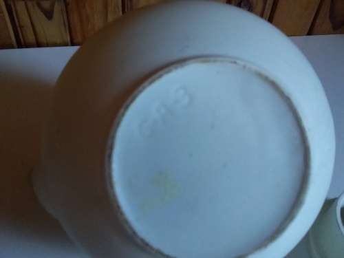 Vintage Solid Ceramic Pot with Woven Handle - Numbered